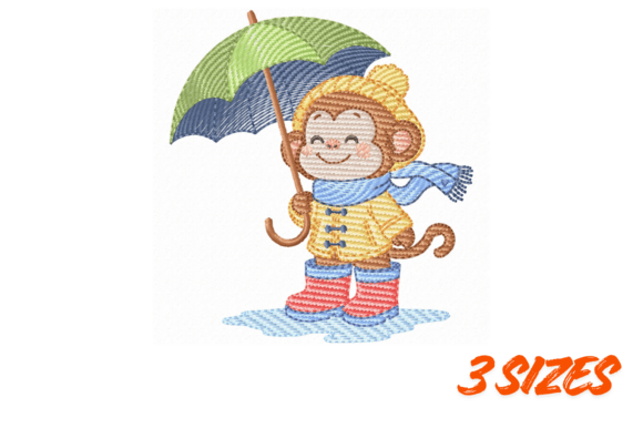 Cute Monkey Umbrella Embroidery File Review