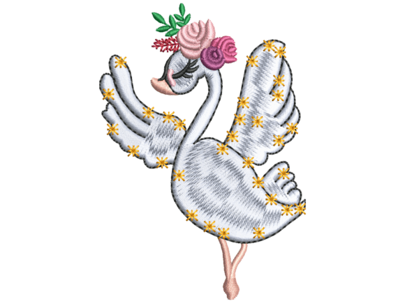 Flower Crown Swan Embroidery Design Review