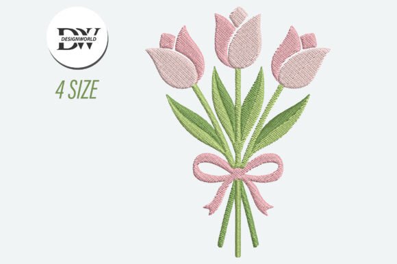 Pink Tulip Flower Embroidery Design Review